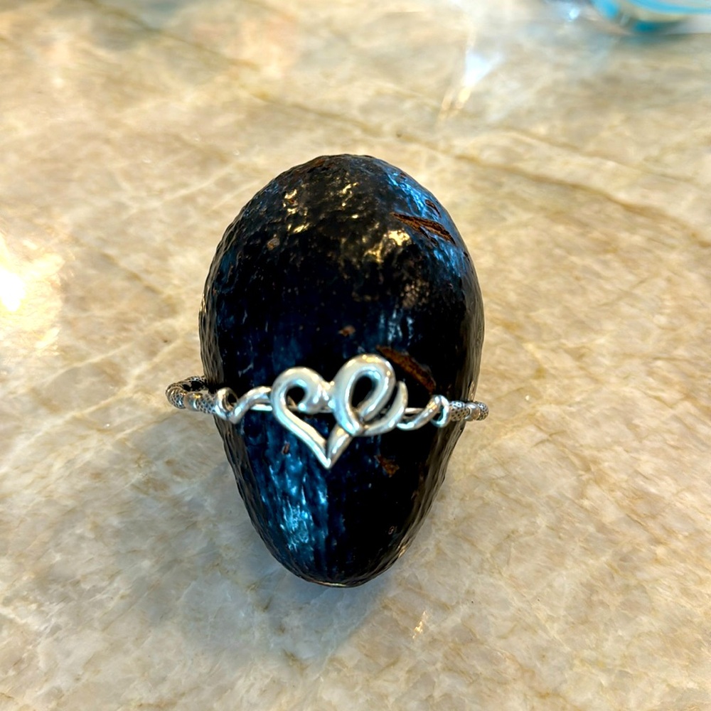 Alexi and Ani heart bracelet, dark silver with textured beads